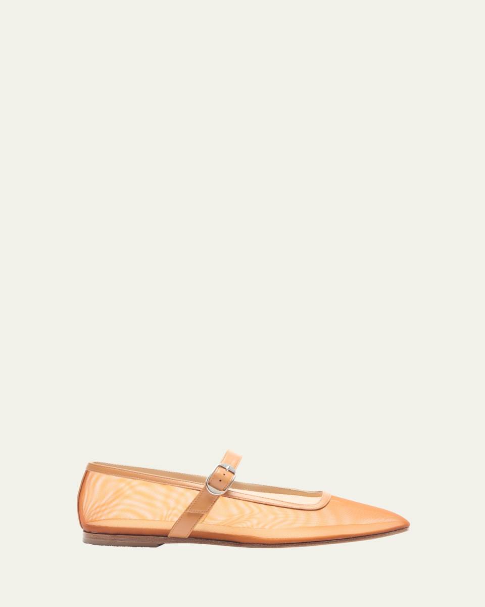 Mesh Mary Jane Ballerina Flats